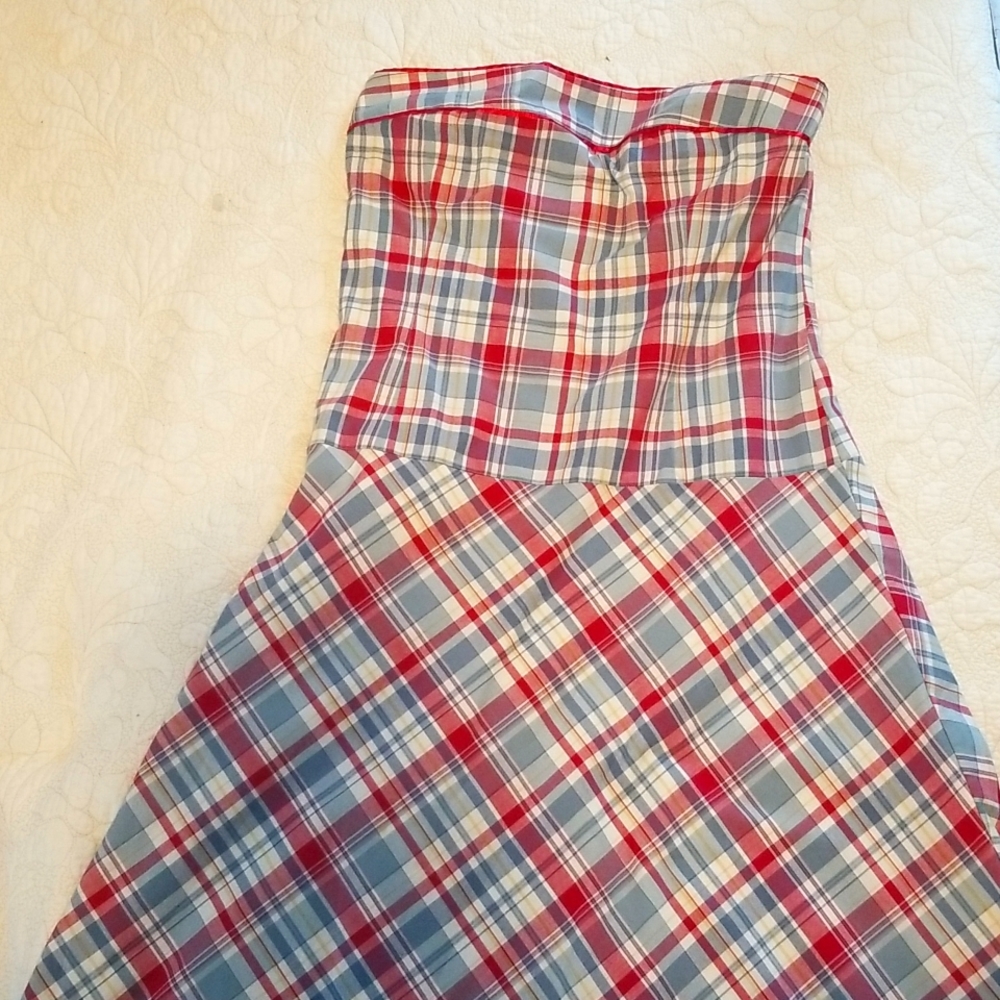 Duck Head Jeans Plaid Strapless dress